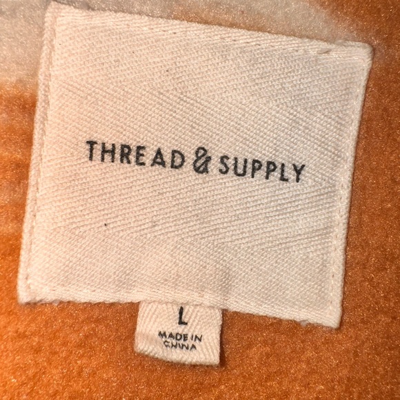 Thread & Supply Orange and Brown Patterned Teddy Jacket - Picture 2 of 5